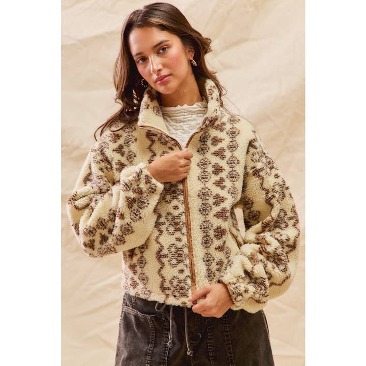 Veste Sherpa à fermeture éclair frontale avec poches pour la vente par IVE