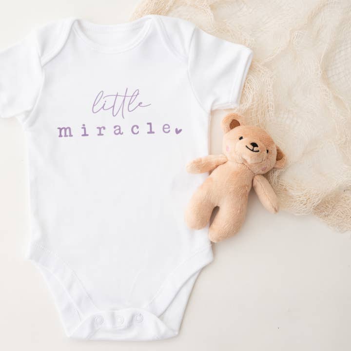 Little Miracle Onesie, Infertility Baby Bodysuit for wholesale by Hey Lets B Creative