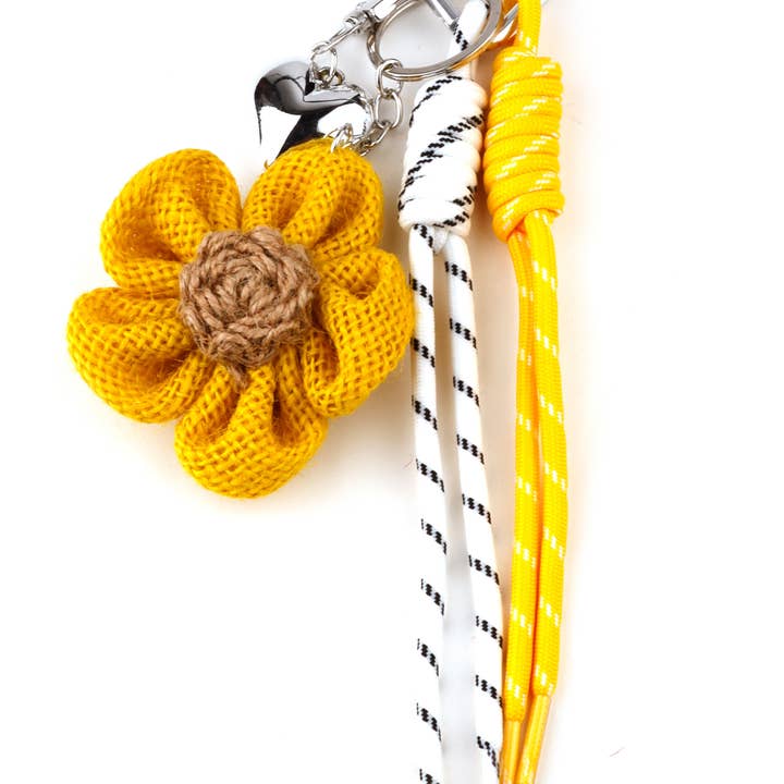 Domoflor s.l - Wholesale Keychain - Women's - Linen Flower Keychain with Ribbons1