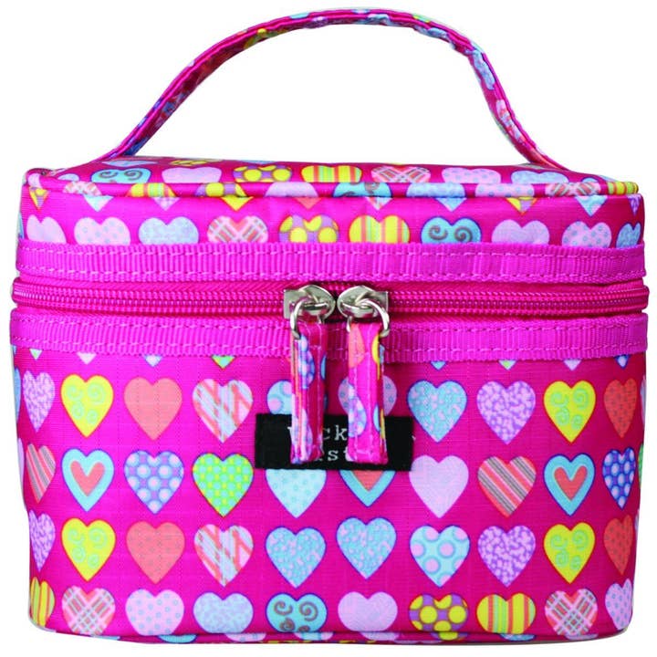 Mini bolsa de cosmetiques Hearts Pink por atacado de Wicked Sista Bags