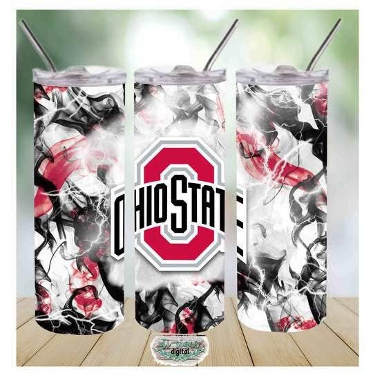 College Red Black and White- 20oz Stainless Steel Sublimated Tumbler for wholesale by Creations by Trudy