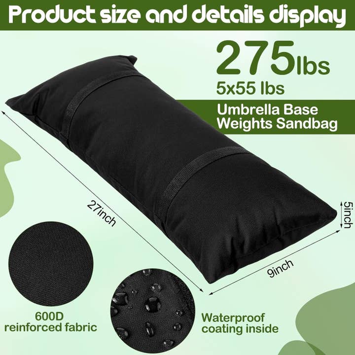 ShipItFurniture - Wholesale Outdoor Ornament/Decor - 5 Pack 55 Pound Fillable Sandbags Outdoor Umbrella Bases1