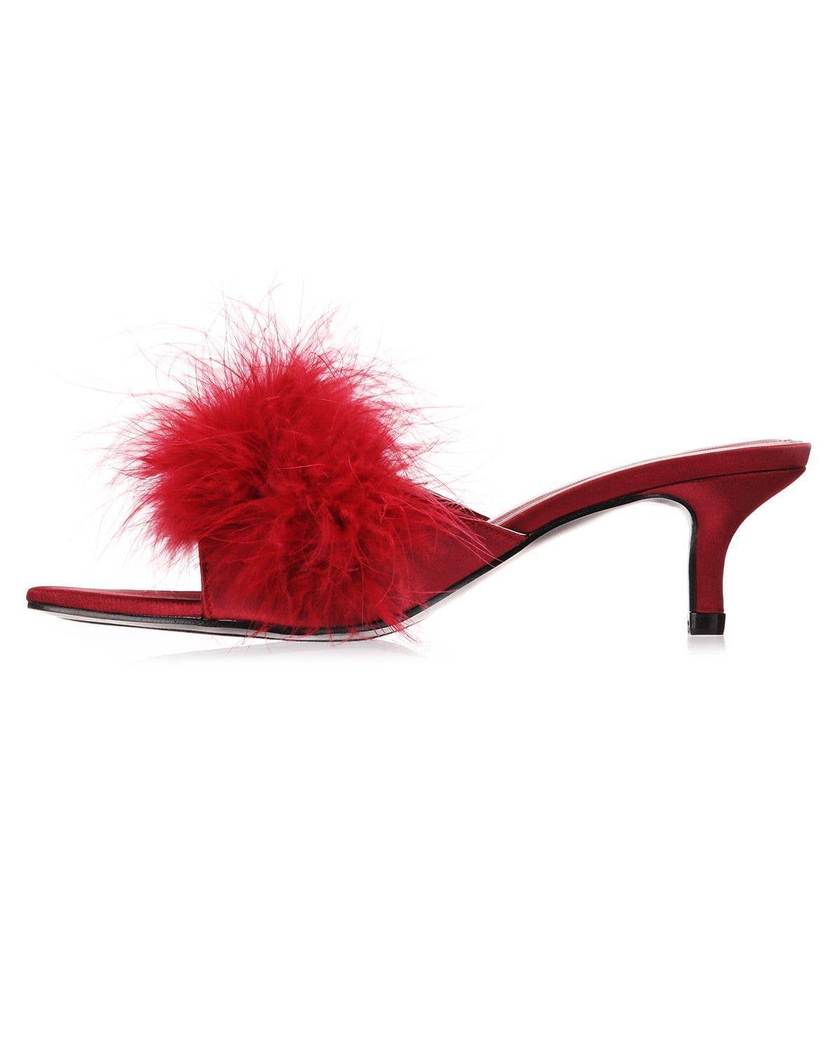 Infinity Classics International Inc. - Wholesale High Heels - Women's - Women's Mona Marabou Hard Sole Slender Heel Slipper4
