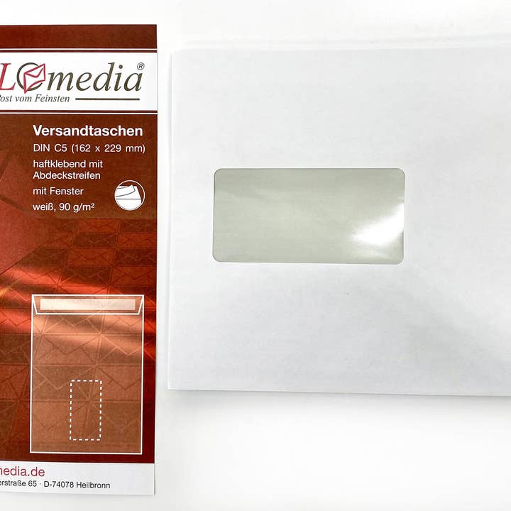 Salzmann Restwaren GmbH – wholesale Envelopes – MAILmedia shipping envelopes DIN C5 (162x229mm), white, 90 g/m22