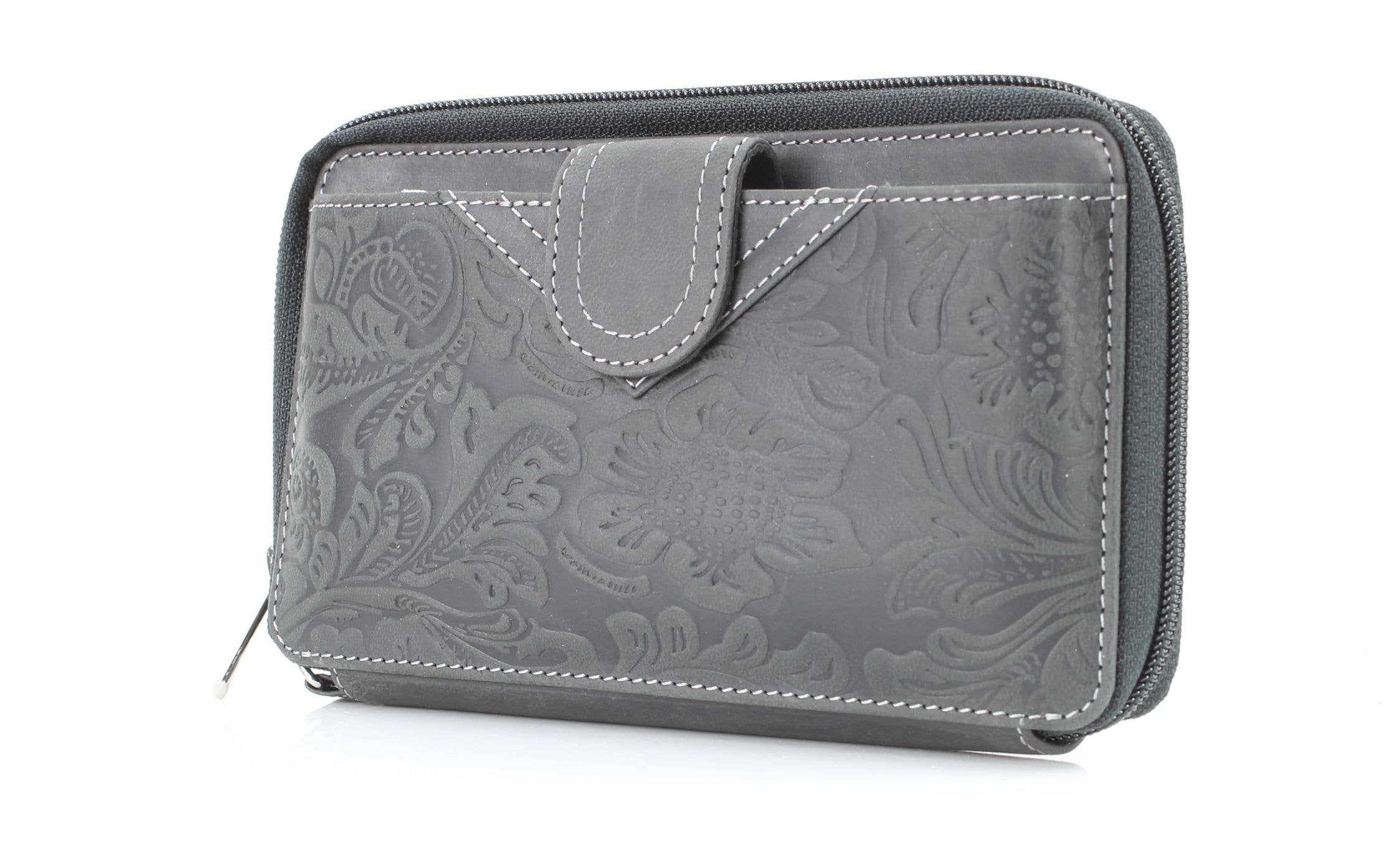Leather Impressions Inc - Wholesale Wristlet - American Bison Floral Tooled Ladies Wristlet11