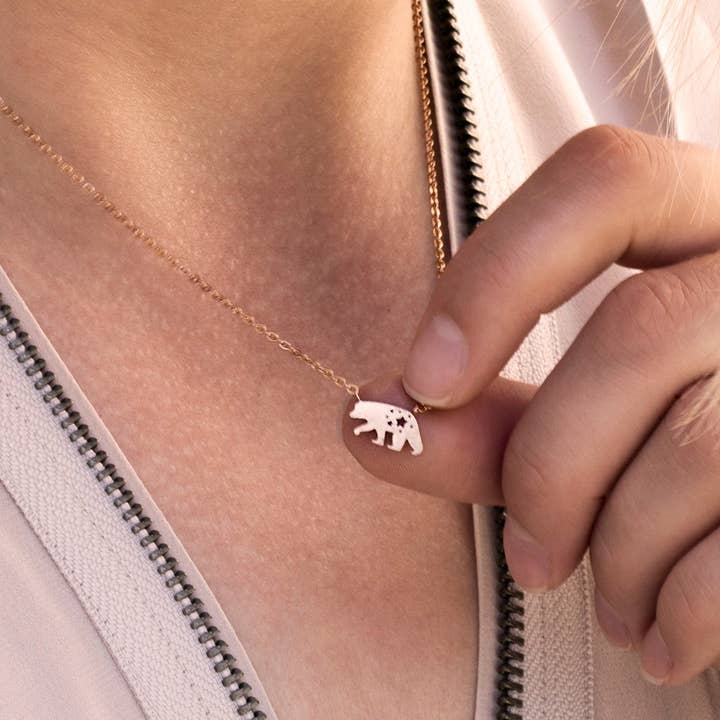 Starlight Polar Bear Necklace for wholesale by Studio Hop