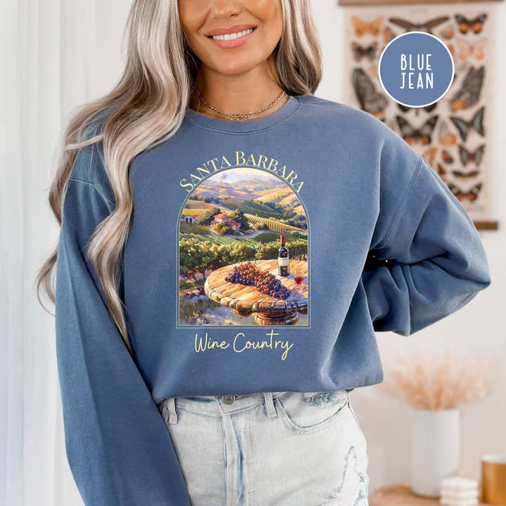 Santa Barbara Wine Country Comfort Colors® Sweatshirt for wholesale by CindyL Boutique