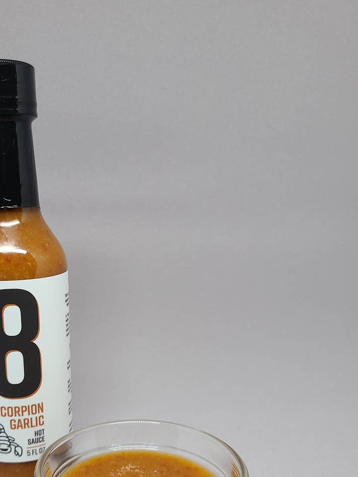 Scorpion Garlic Hot Sauce for wholesale by Fartley Farms