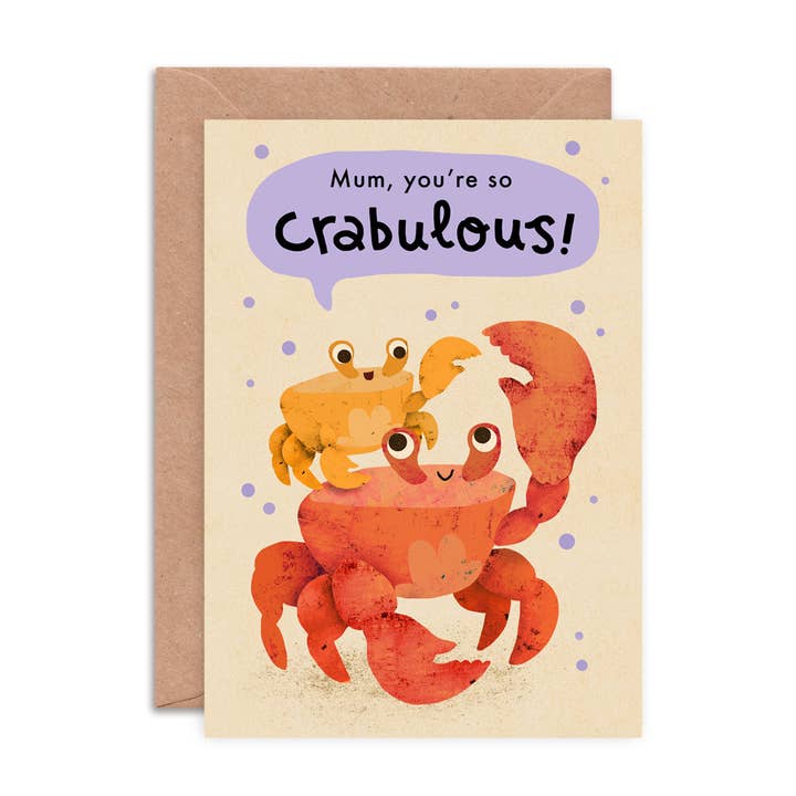 Carte de fête des mères Crabulous Mum | Carte de vœux drôle pour maman pour la vente par Emily Nash Illustration Greeting Cards