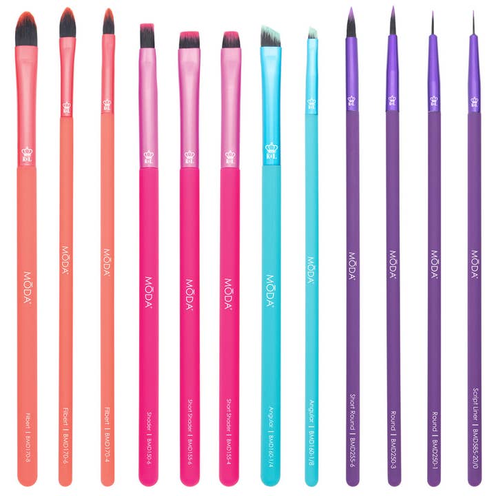 MŌDA® Bold Artistry Make-up-Pinselset, 12-teilig für den Großhandel von Royal Brush Mfg. Inc.