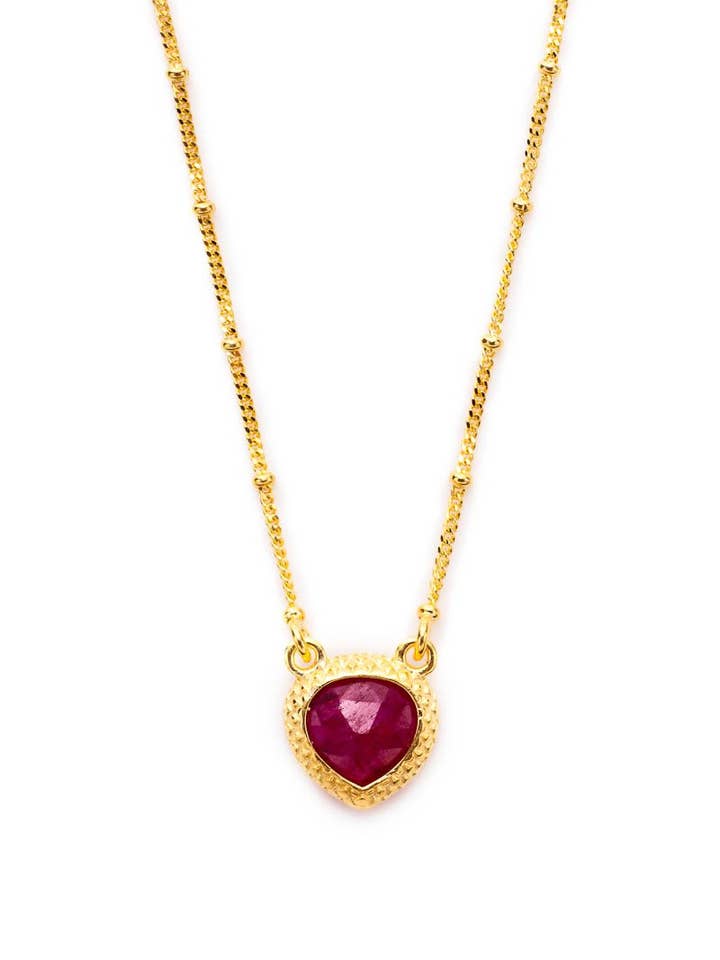 Colar Miniature Stone 10mm - Vermelho por atacado de Atelier Coralia Leets fashion Jewelry