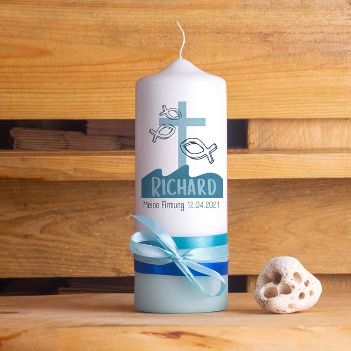 Firm candle | Fish | 15 - 30 cm height | Personalized candle for wholesale by Die Kerzenwerkstatt