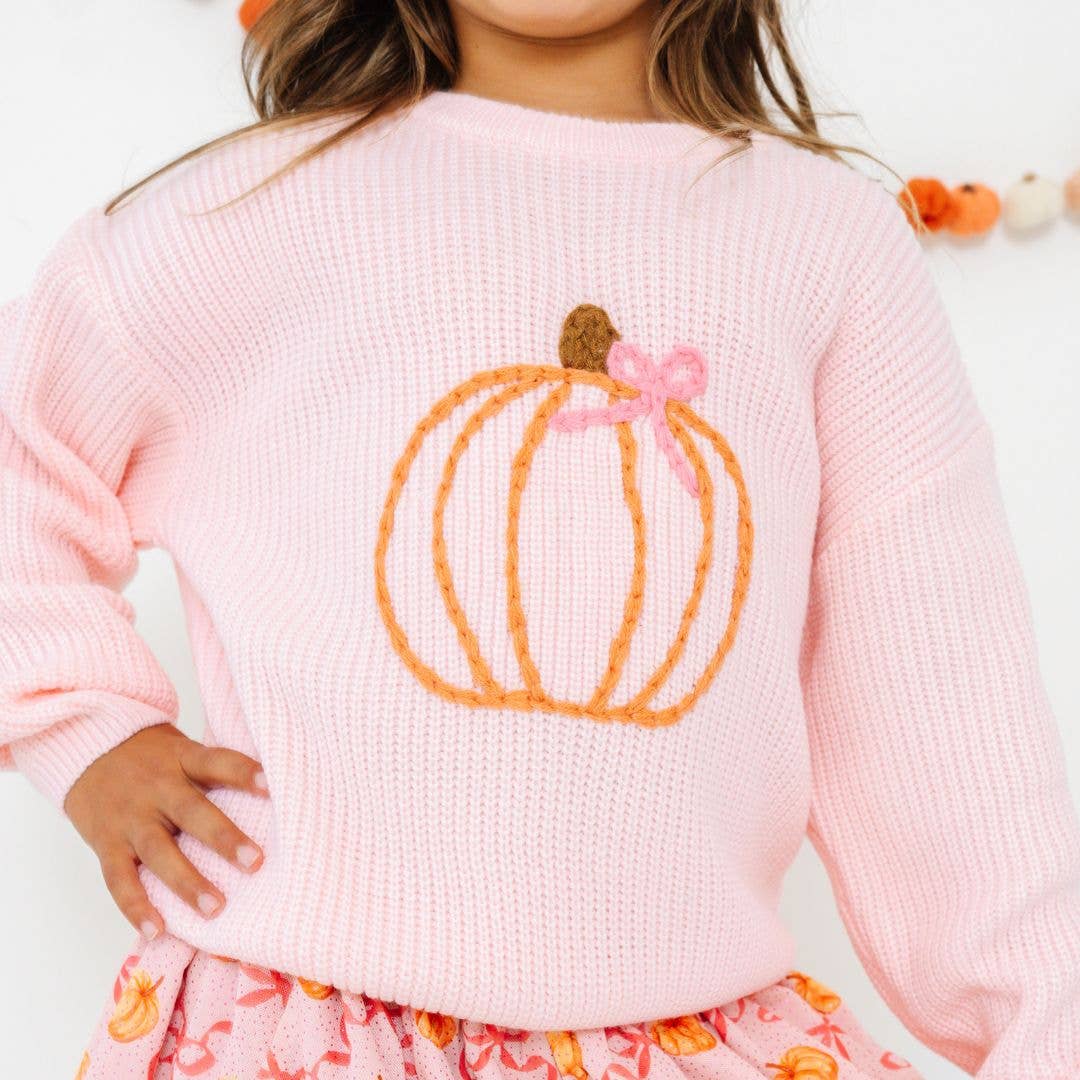 Sweet Wink - Vendita all'ingrosso Maglione tricot - Bambini - Maglione a Maglia Zucca Civettuola - Abbigliamento Bambina - Autunno2