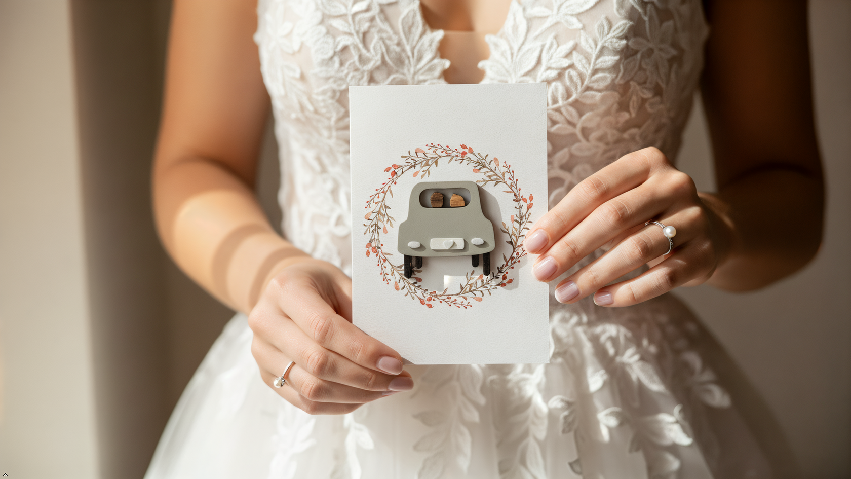 PESKOVOI - Wholesale Wedding Card - 3D Wooden Car Greeting Card – Wedding Celebration Card Love1