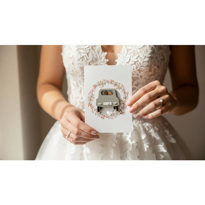 PESKOVOI - Wholesale Wedding Card - 3D Wooden Car Greeting Card – Wedding Celebration Card Love1