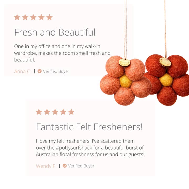 Home Dweller - Wholesale Air freshener - Felt Flower Fresheners - Amber & Lavender2