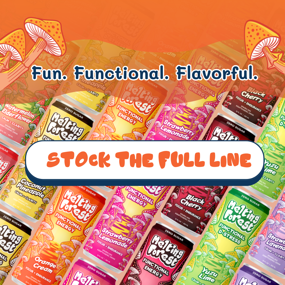 Melting Forest - Venta al por mayor Bebida energética - Bebida Energética de Champiñones | Crema de Naranja | Adaptógeno4