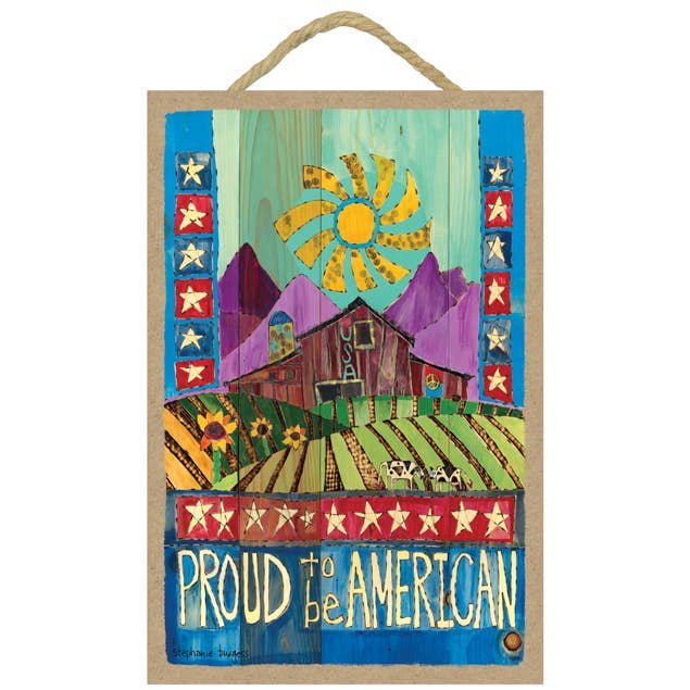 Proud to be American (barn, cows, hills & sunshine) 7" x 10. for wholesale by SJT Enterprises, Inc.