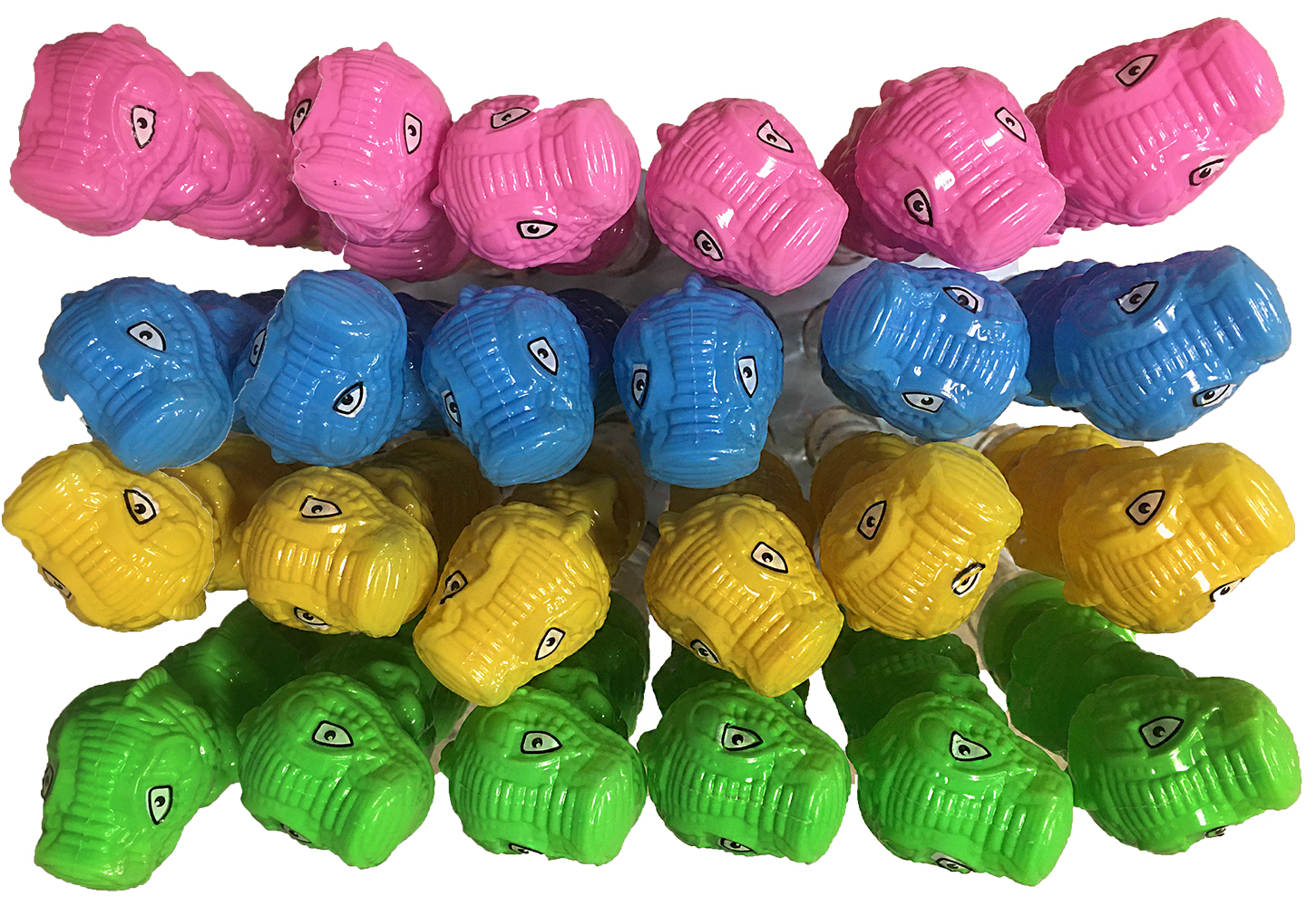 Texas Toy Distribution - Wholesale Bubble Wand - Kids - Dinosaur Bubble Wand Display, x24 wands in 4 colors2