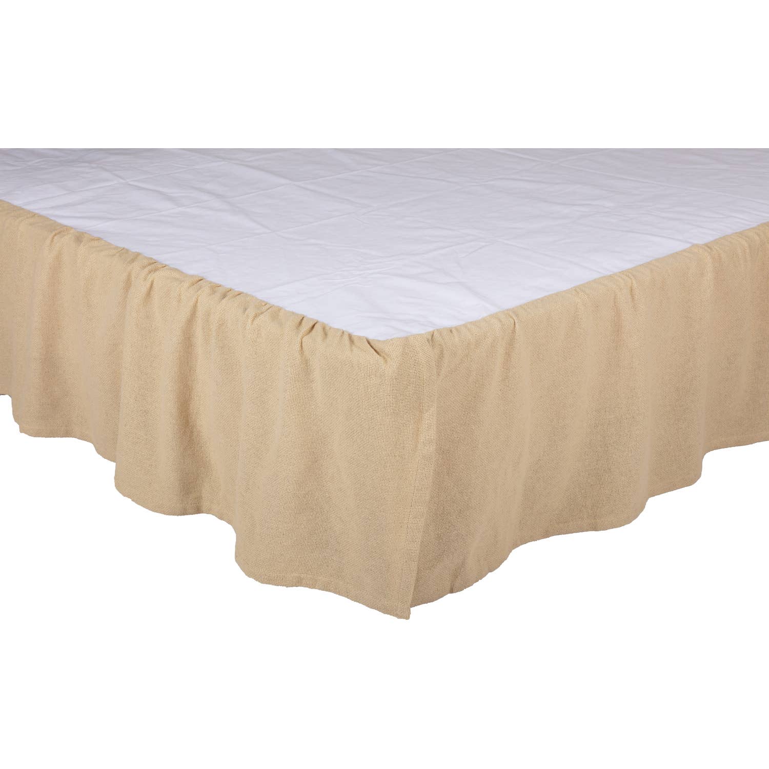 VHC Brands - Wholesale Bedskirt - Burlap Vintage Ruffled King Bed Skirt 78x80x161