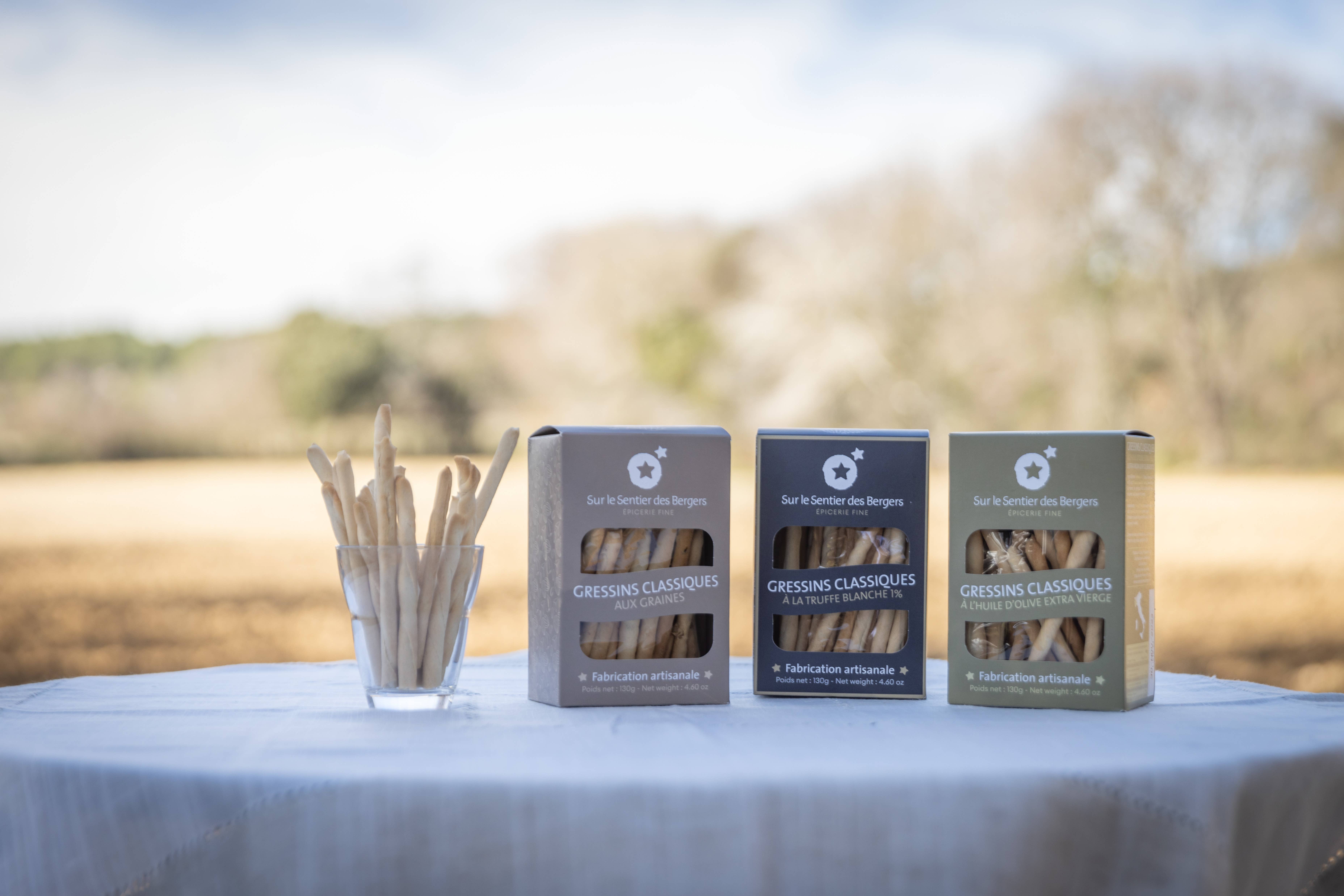 Sur le Sentier des Bergers – wholesale Crackers – Breadsticks in extra virgin olive oil - 130g1