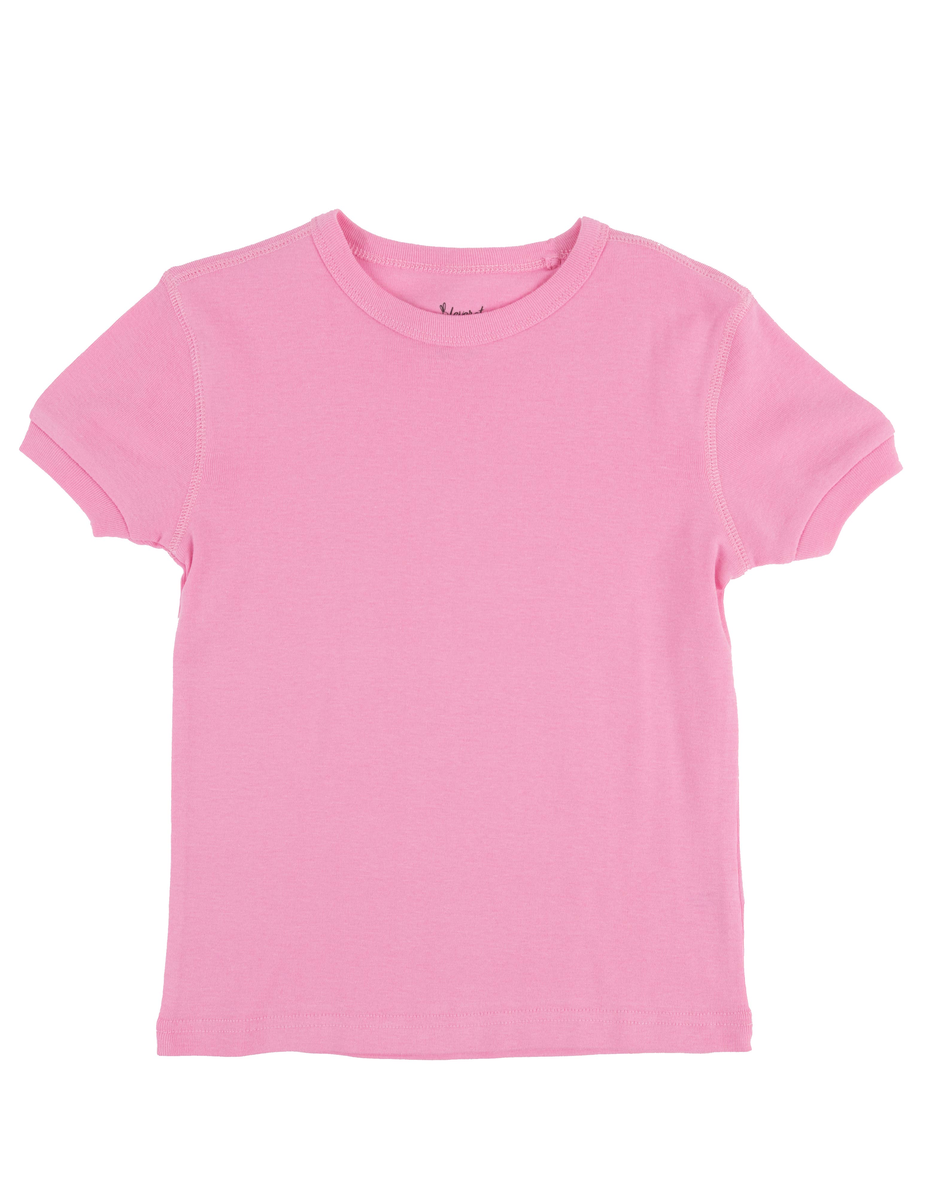 Leveret Pajamas - Venta al por mayor Camiseta - Niños - Camiseta básica de algodón de manga corta para niños para el regreso a la escuela14