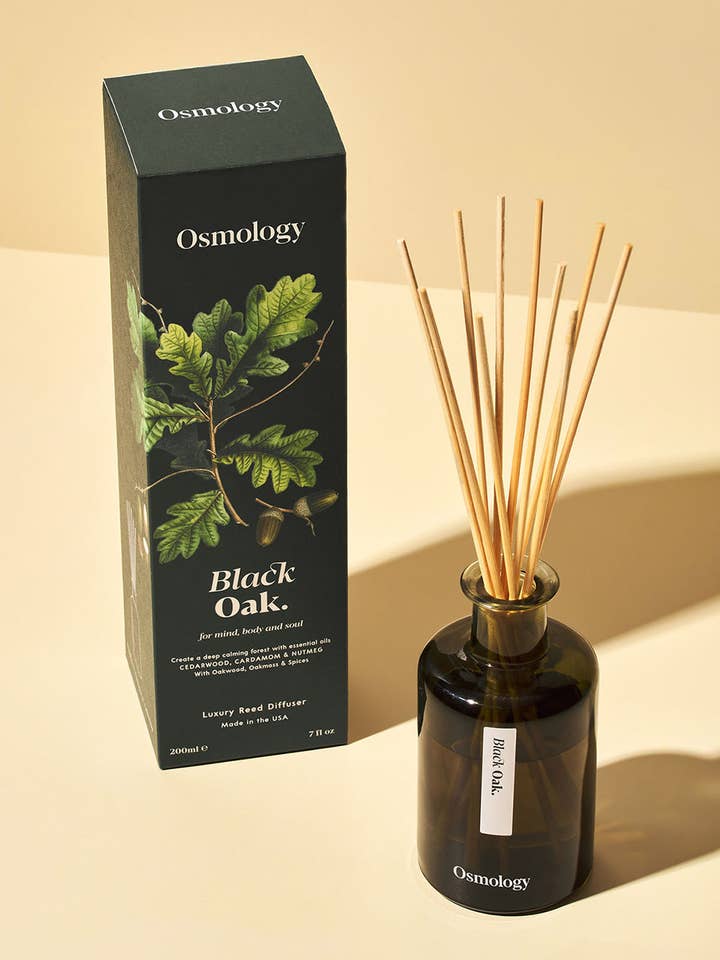 Black Oak Reed Diffuser - Cedarwood Cardamon and Nutmeg for wholesale by Osmology