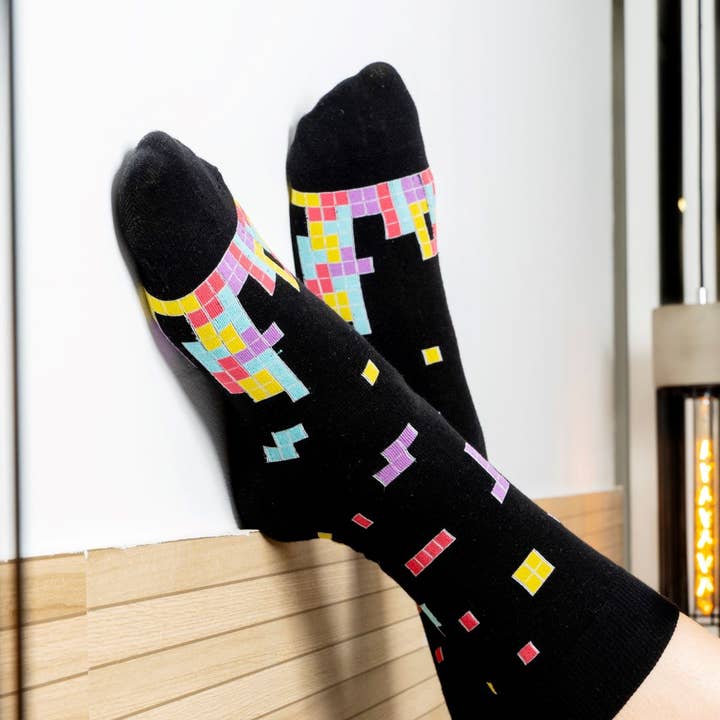 KYLIE CRAZY - Wholesale Socks - Kids - Tetris cotton socks for boys, durable and fun.Tetris3