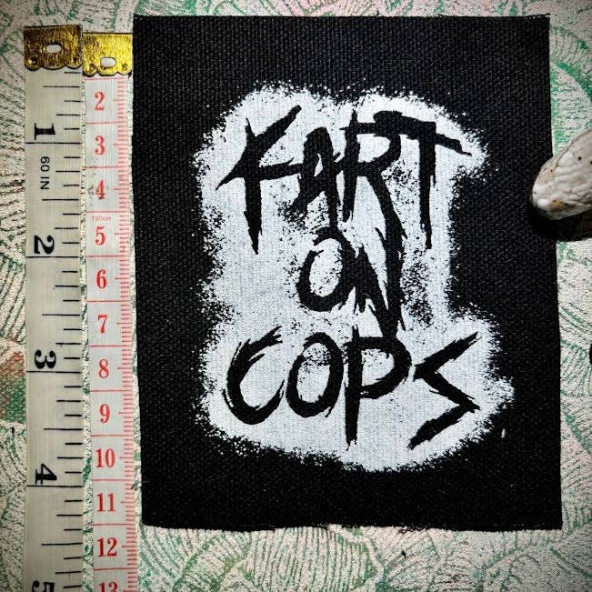Three Raccoons - Wholesale Patch - Fart on cops patch.1