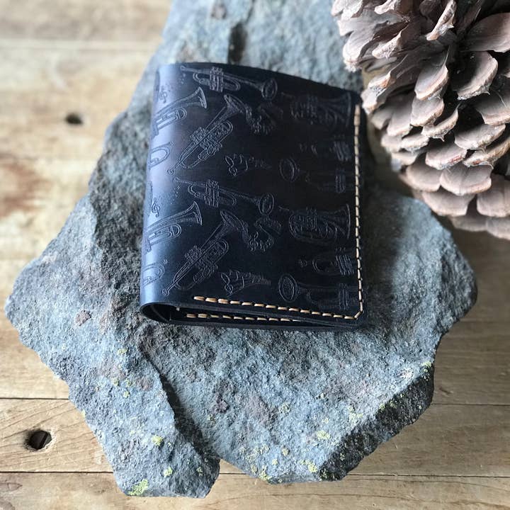 Trumpet Leather Bifold Wallet for wholesale by Simply Me • Gentlemen Est. 2017 LLC