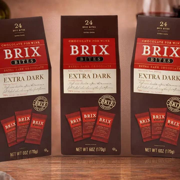 Brix Bites Extra Dark gable box for wholesale by Brix Chocolate