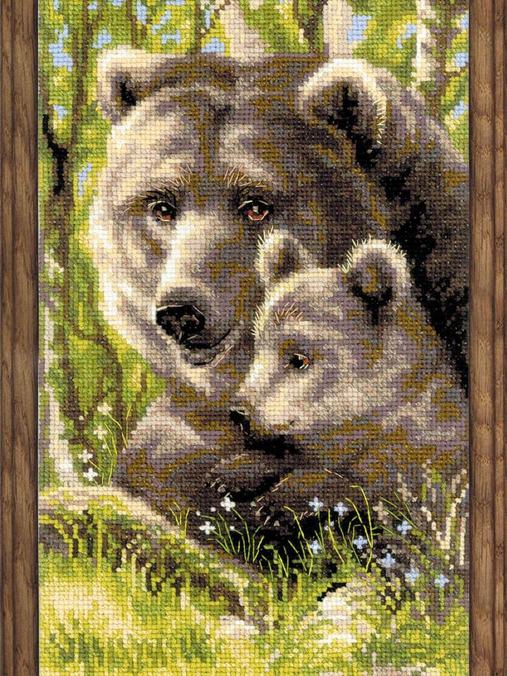 Cross Stitch Kit From Riolis 1438 Bear With Cub for wholesale by RIOLIS