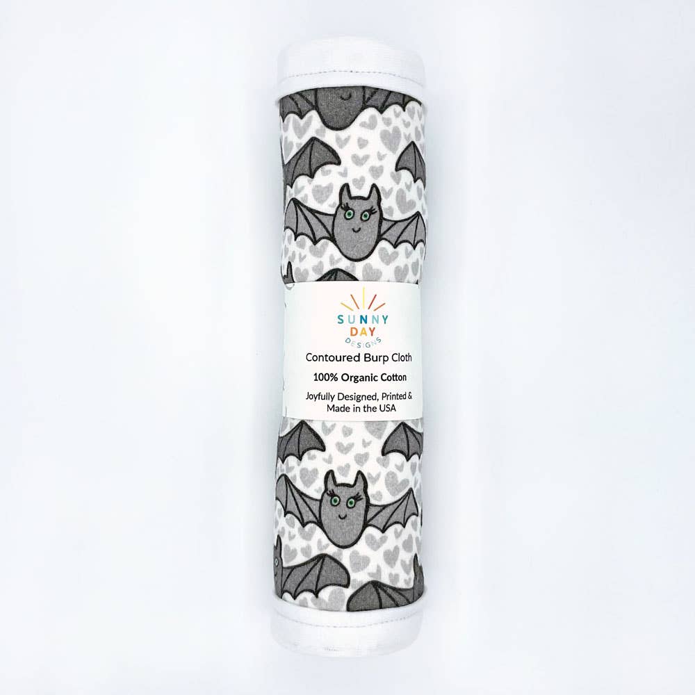 Sunny Day Designs - Wholesale Burp Cloth - Baby - Benevolent Bats Organic Cotton Burp Cloth1