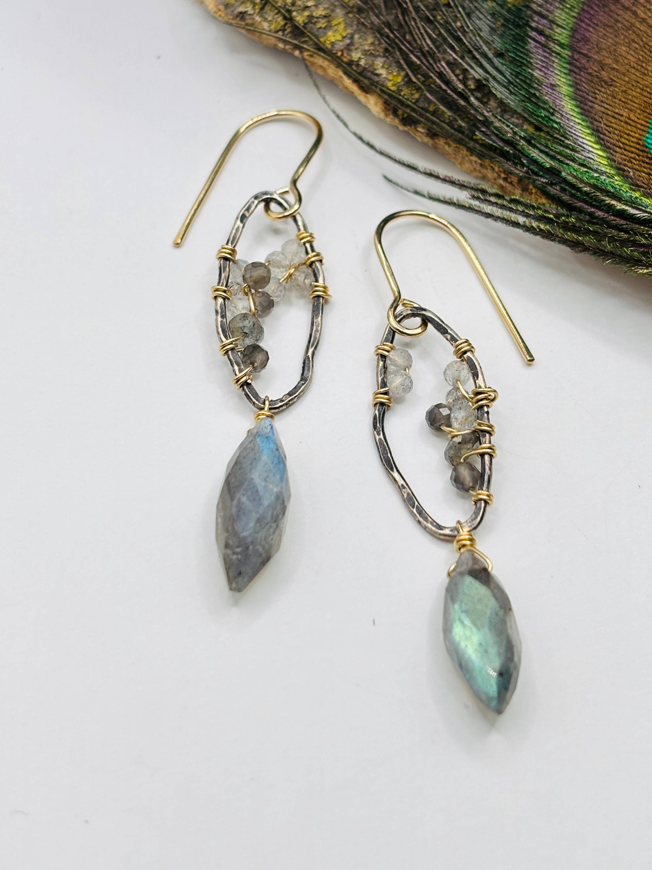 Rachel Renee Jewelry - Wholesale Dangle Earrings - ANKICA Labradorite Goddess Geode Earrings