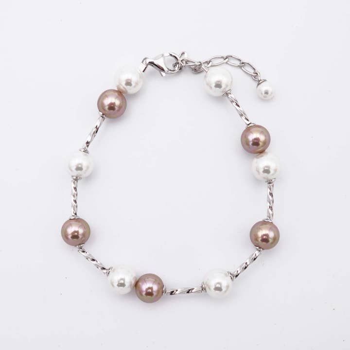 Pulseira de pérolas maiorquinas - 8 mm - comprimento ajustável por atacado de France Perles