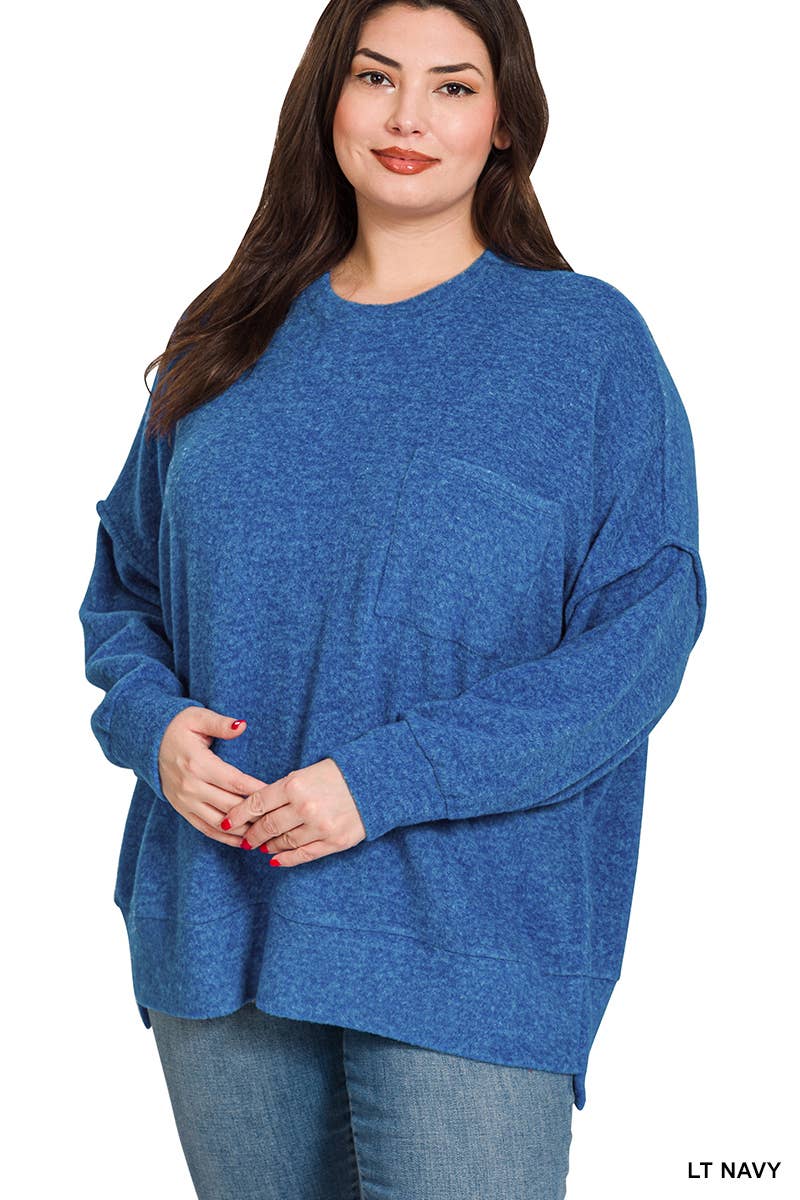 42POPS - Vente Pull en maille – femme - ..Plus Pull Oversize Mélangé Brossé20