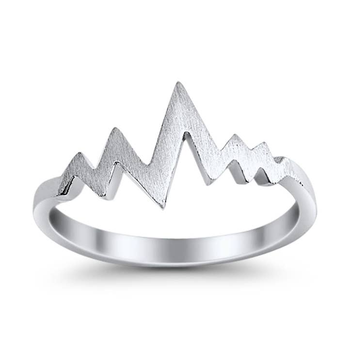 Sterling Silver Petite Dainty HeartBeat Lifeline Band Ring for wholesale on Faire0