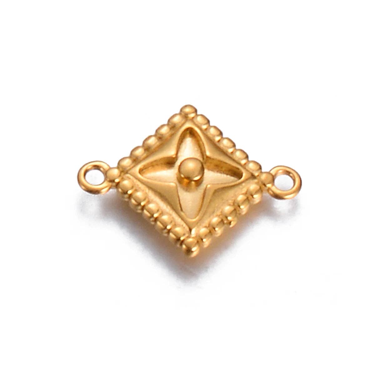 Continental Beads - Wholesale Individual charm/pendant - Designer Charm Star, Clover, & Diamond Styles No Fade Gold - Per Piece3