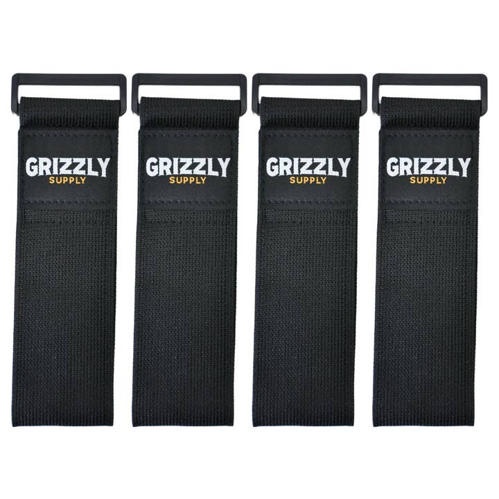 12" Black Stretch Strap 4/pk for wholesale by Grizzly Supply