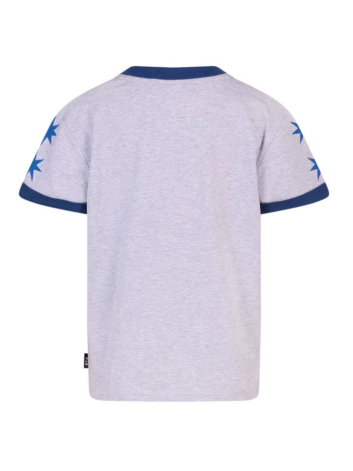 Grey Marle GO GET EM RETRO RINGER SHORT SLEEVE T-SHIRT for wholesale on Faire7