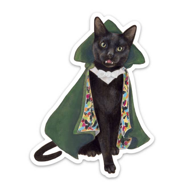 Vampire Kitty - Vinyl STICKER for wholesale by Amy Rose Moore Illustration