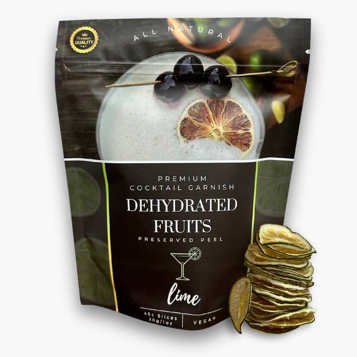 PRESERVED PEEL - Wholesale Dried/Dehydrated Fruit - Dehydrated Lime for cocktails | 45± Slices | DRIED FRUITS for Cocktail Garnishes & More5