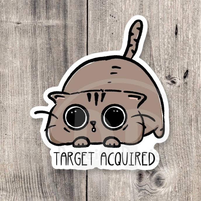 Target Acquired Funny Cat - Vinyl Sticker for wholesale by Roseish Designs