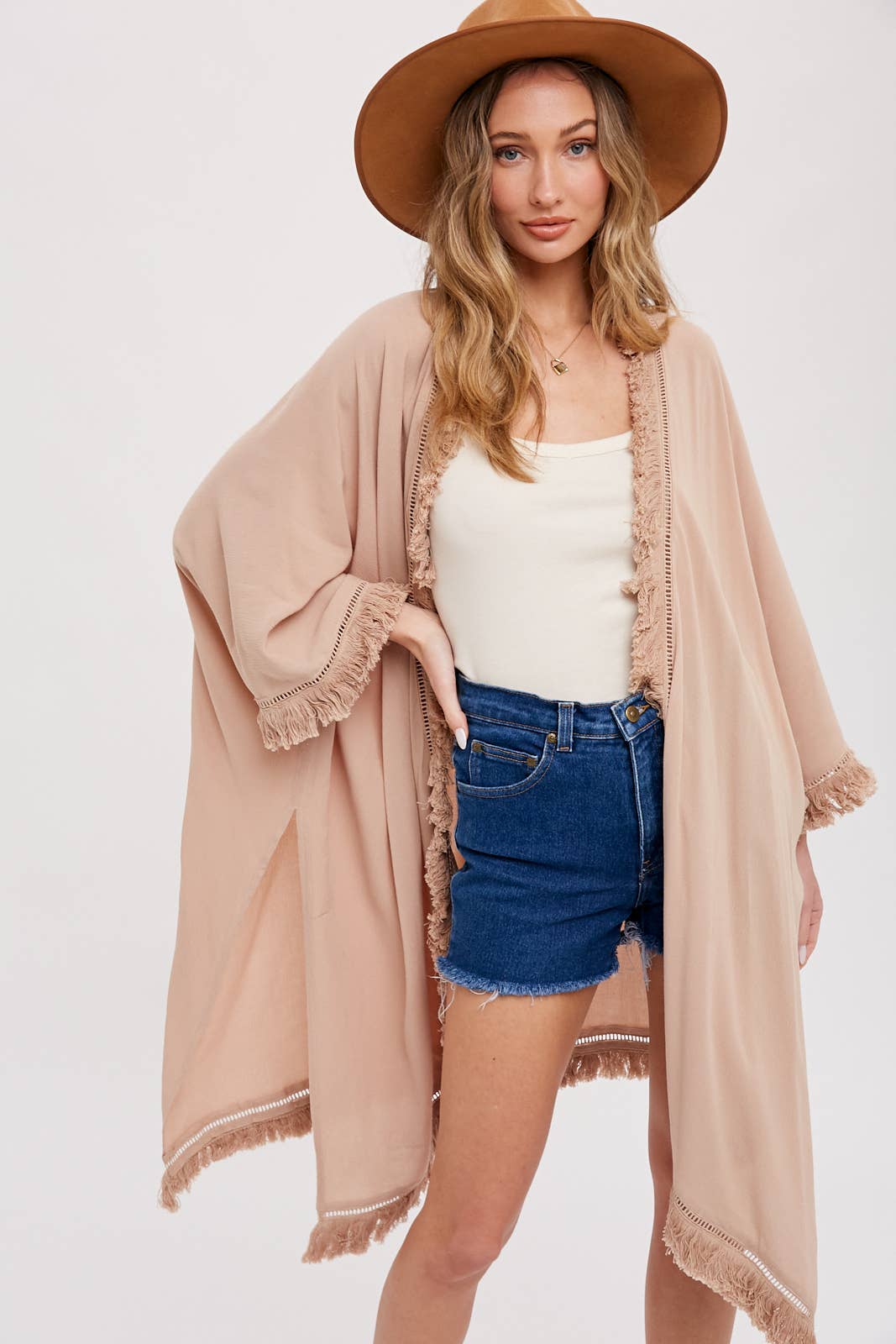 Bluivy - Vente Kimono – femme - kimono ample avec franges16