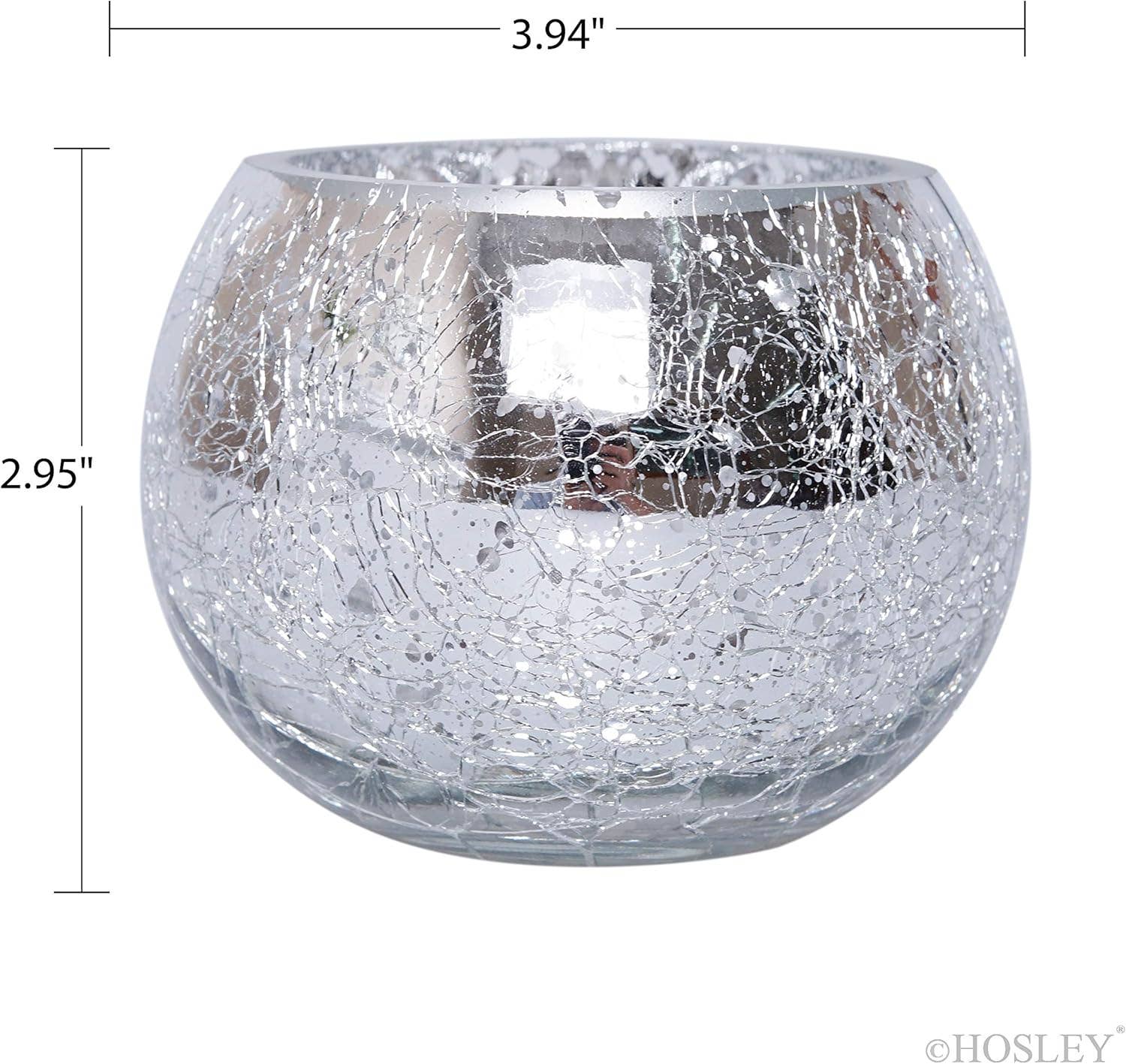 Hosley - Vente Bougeoirs - Bougeoir Hosley® S-6 en verre craquelé de 3,94 pouces D4