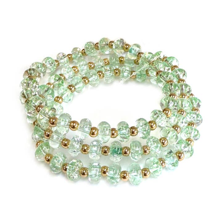 Juego de 3 Pulseras Elásticas de Vidrio con Cuentas en Forma de Donut para Mujer para venta al por mayor de StarryNYC