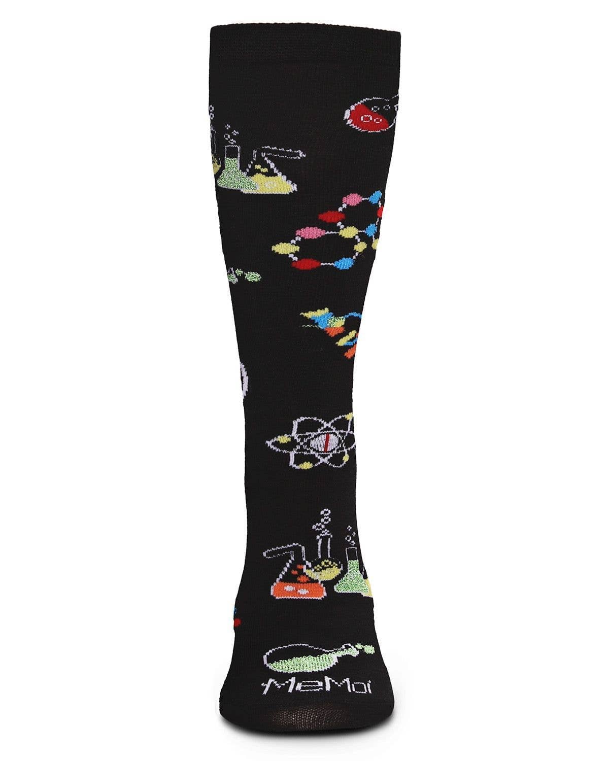 Black Men's Cool Science Geek Bamboo Blend Novelty Crew Sock for wholesale on Faire1