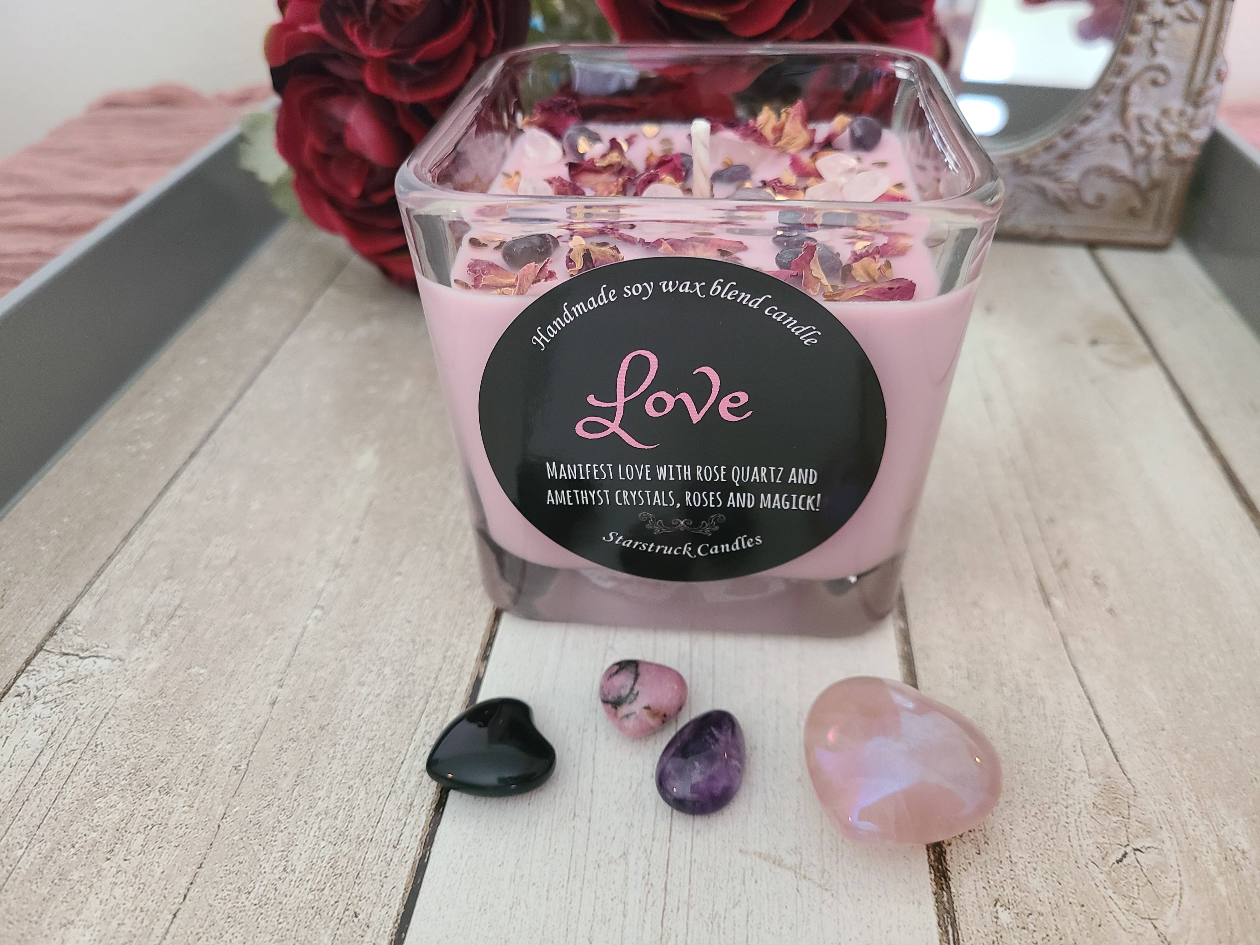 Starstruck Candles - Wholesale Jar/Filled Candle - Manifest Love Crystal Candle1