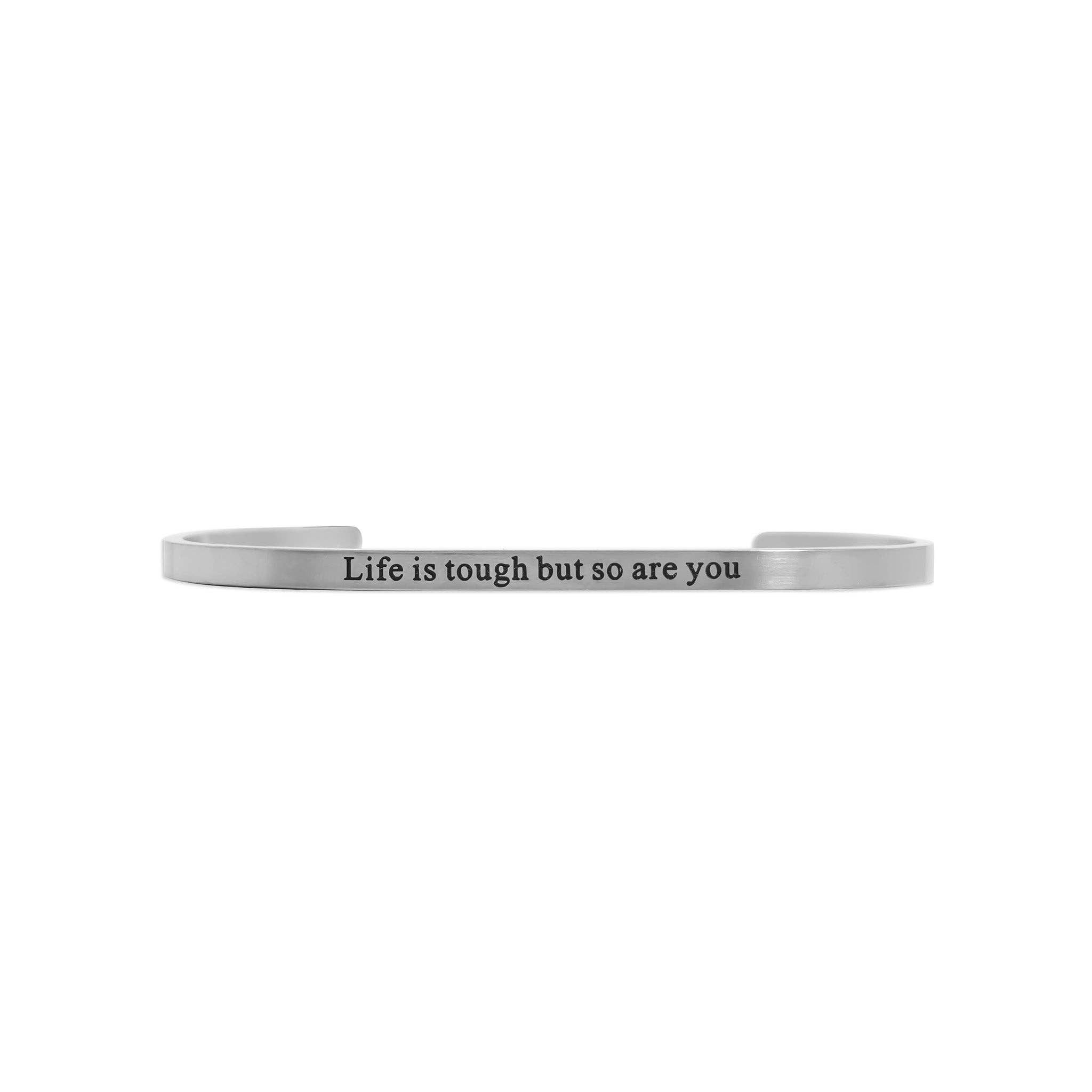 WJW - Wholesale Bangle Bracelet - 18K Gold PVD Life is tough So Are You Engraved Bangle2
