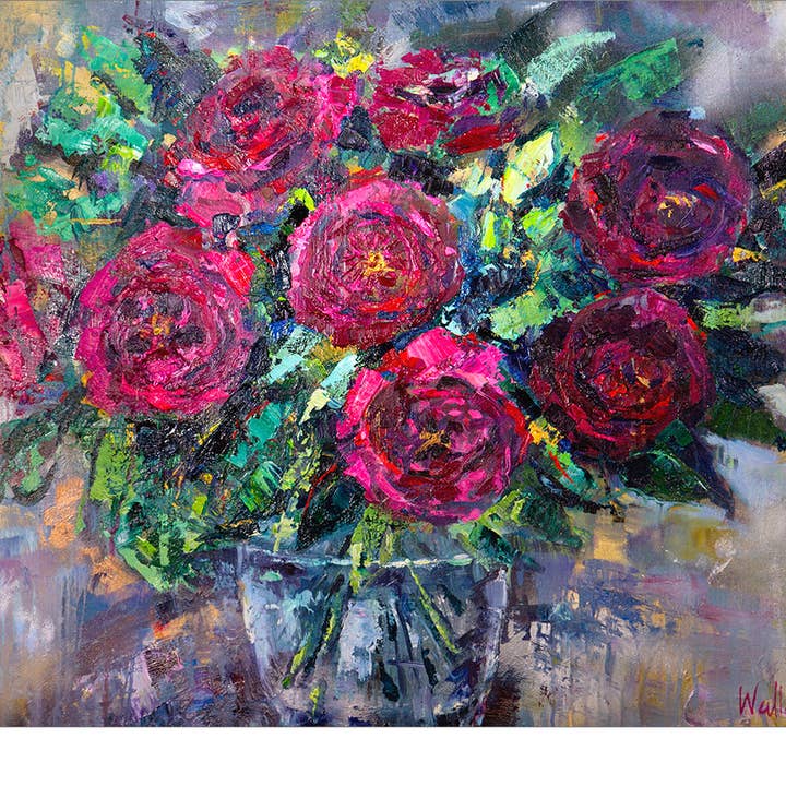 Claret Roses - Giclée Print for wholesale by The Laura Wallace Collection